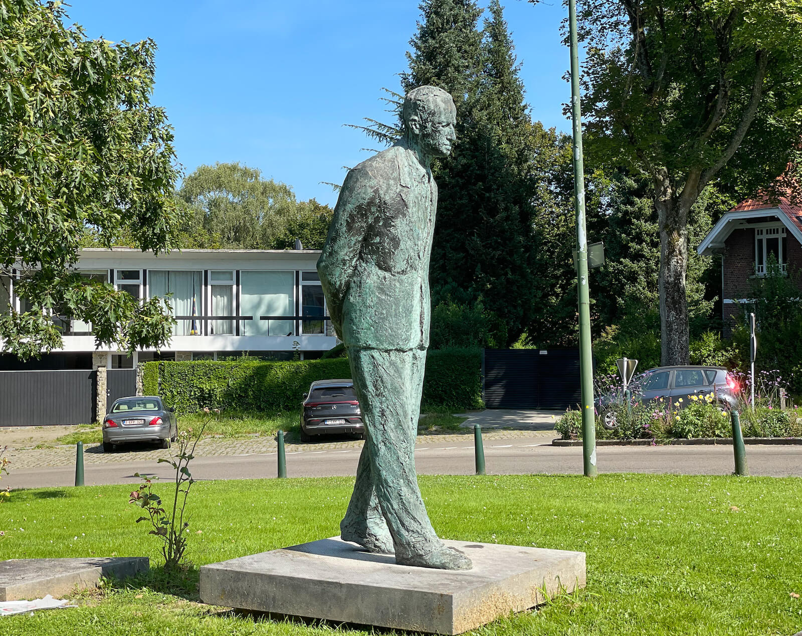 statue du roi Baudoin devant l'Observatoire d'Uccle